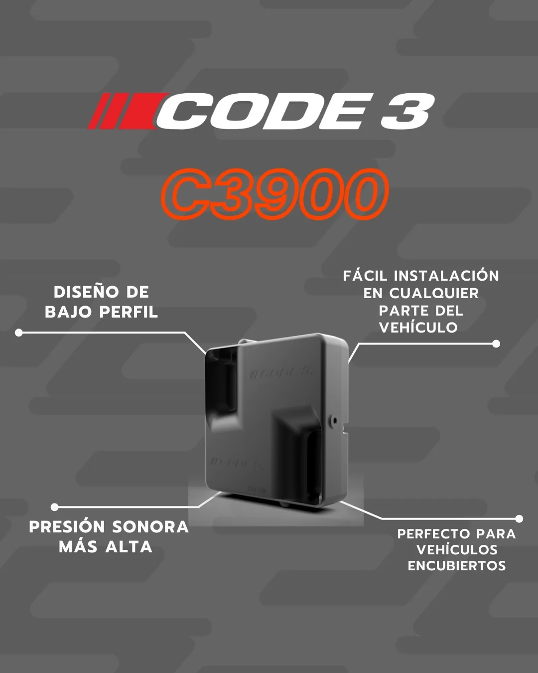 Code 3 - Barra de luces interior para vehículos encubiertos